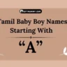 Tamil Baby Boy Names Starting With A